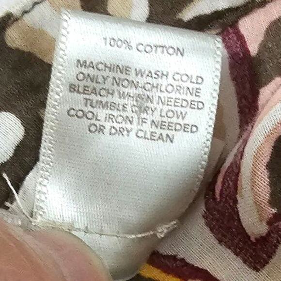 LOFT Outlet Womens Top Sz S Pink Floral Tropical Long Sleeve button up Blouse - Picture 7 of 7